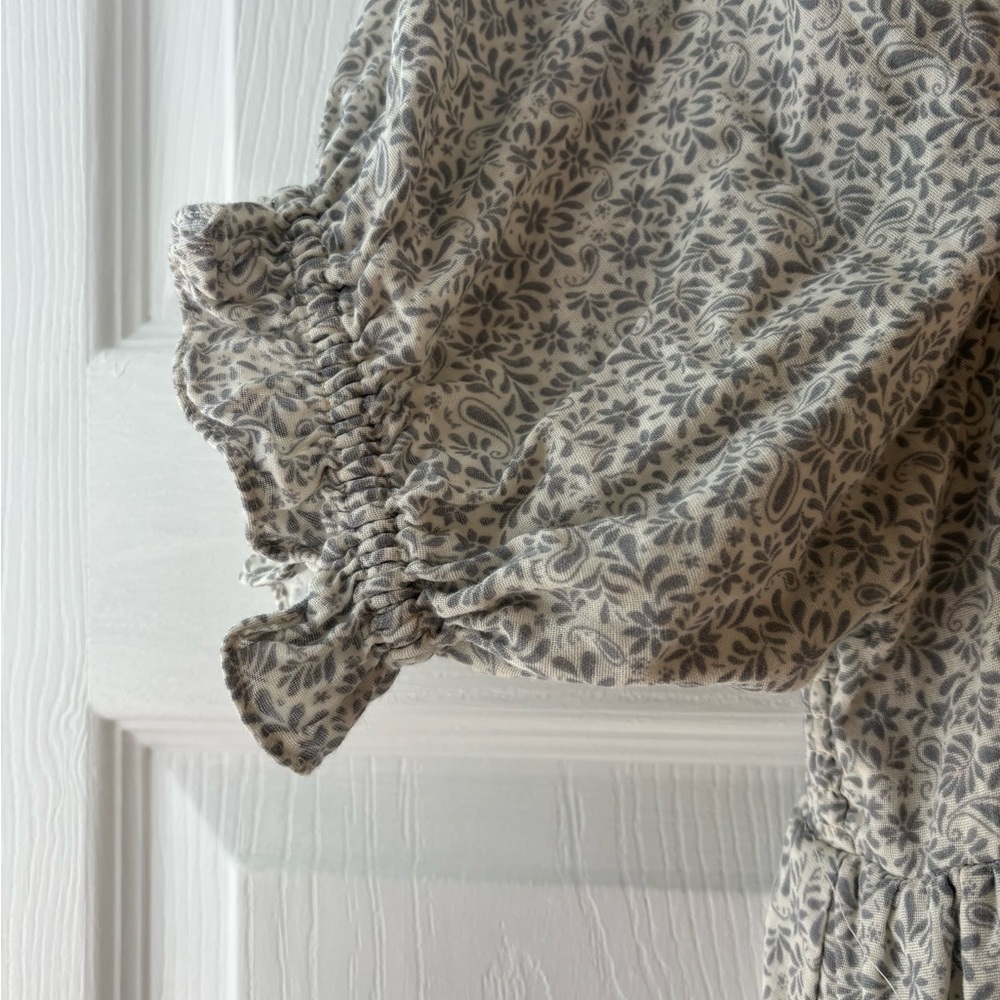 Rylee + Cru Cream Floral Puff-Sleeve Maxi Dress - Picture 4 of 7